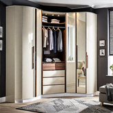 Trueliving 4 Door Corner wardrobe Laminated Finish & PU Finish (6Ft *2Ft *9Ft -1828.8MM X 609MM X 2743.2MM)